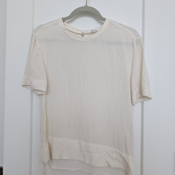 Helmut Lang short-sleeve white layered silk crepe top - size S - Picture 4 of 9